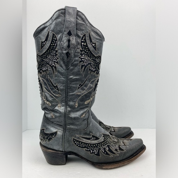 Corral Shoes - Corral size 6.5 Women’s Black Silver Eagle Embellished Cowgirl Western Boots